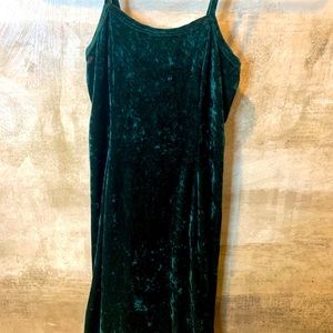 Crushed velvet green dress girls size 14 to 16